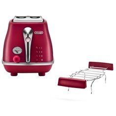 Тостер DeLonghi CTOE 2103.R Icona Elements, красный