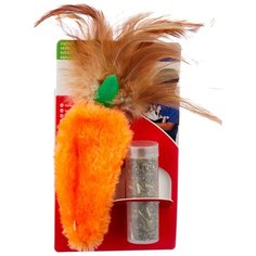 Игрушка для кошек KONG Морковь с тубом кошачьей мяты (NH4) оранжевый