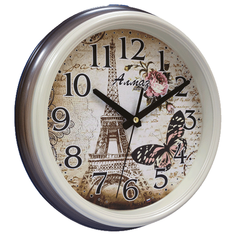 Часы настенные кварцевые Алмаз A100 коричневый/бежевый