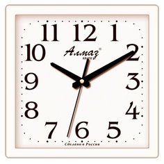 Часы настенные кварцевые Алмаз M02/M19 белый