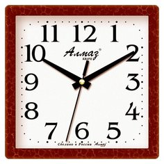 Часы настенные кварцевые Алмаз M01/M12/M41 коричневый / белый