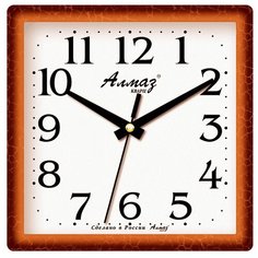 Часы настенные кварцевые Алмаз M02/M19 коричневый