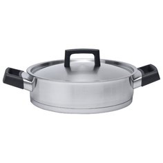 Сотейник BergHOFF Ron 3900025 24 см, с крышкой, стальной/черный
