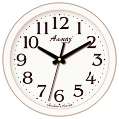 Часы настенные кварцевые Алмаз E02 белый