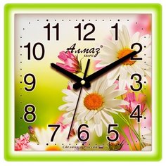 Часы настенные кварцевые Алмаз M07/M14/M24 зеленый / белый