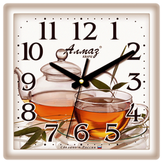 Часы настенные кварцевые Алмаз K06 серый/белый