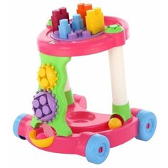 Каталка-ходунки Molto Игровая с конструктором (58133 / 58140) розовый/зеленый