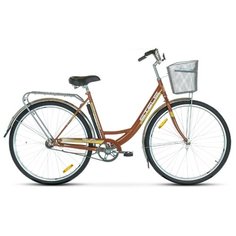 Городской велосипед STELS Navigator 345 28 Z010 с корзиной (2018) коричневый 20" (требует финальной сборки)