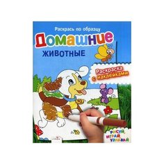Стрекоза Домашние животные. Раскраска с наклейками.
