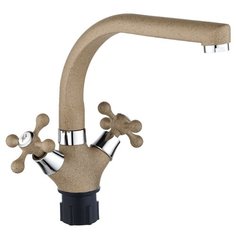 Смеситель для кухни (мойки) Gota Rocio G69765 двухрычажный кремовый