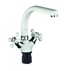 Смеситель для кухни (мойки) Gota Rocio G69765 двухрычажный белый