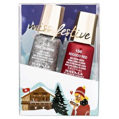 Набор Mavala Miss Festive Kit, 5 мл, оттенок 213 Pure Dimond, 156 Rococo Red