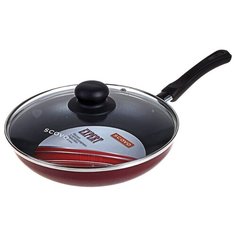 Сковорода Scovo Expert СЭ-030 28 см, с крышкой, бордовый