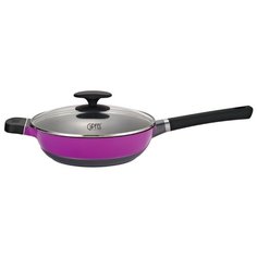 Сотейник GIPFEL Violeta 0406 24 см, с крышкой, черный/фиолетовый