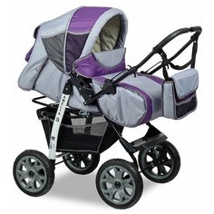 Коляска-трансформер Alis Amelia серый/фиолетовый