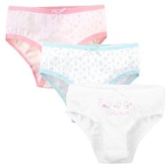 Трусики Bossa Nova 3 шт., размер 30, белый / голубые цветочки / розовые цветочки
