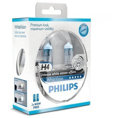 Лампа автомобильная галогенная Philips WhiteVision 12342WHV2 H4 12V 60/55W