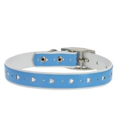 Ошейник КАСКАД Синтетик "Сердечко", двойной 00210113 голубой