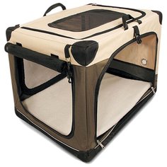 Переноска-домик для кошек и собак Triol Дом-тент 1041AS 61х45.5х43 см бежевый/коричневый