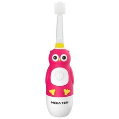 Звуковая зубная щетка MEGA Ten Kids Sonic Совушка, красный/белый