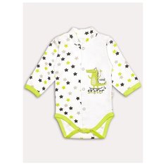 Боди Веселый Малыш размер 62, белый/звезды