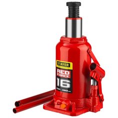 Домкрат бутылочный гидравлический STAYER Red Force 43160-16_z01 (16 т) красный