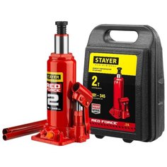 Домкрат бутылочный гидравлический STAYER Red Force 43160-2-K_z01 (2 т) красный