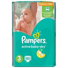 Pampers подгузники Active Baby-Dry 3 (5-9 кг) 82 шт.
