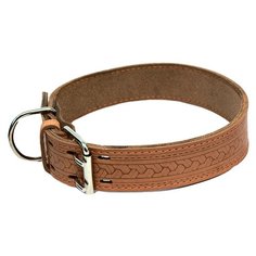 Ошейник КАСКАД Classic с накаткой 39-46 см коричневый