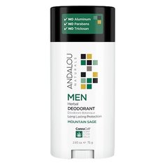 Дезодорант стик Andalou Naturals Men CannaCell Горный шалфей, 75 г