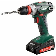 Аккумуляторная дрель-шуруповерт Metabo BS 18 Quick 10мм 2.0Ah x2 Case 48 Н·м зеленый/черный