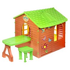 Домик Mochtoys Со столом 11045 коричневый/зеленый