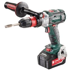 Ударная аккумуляторная дрель-шуруповерт Metabo GB 18 LTX BL Q I 5.2Ач х2 кейс комплект 120 Н·м зеленый/черный
