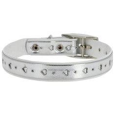 Ошейник КАСКАД Синтетик "Сердечко", двойной 00210113 серебро