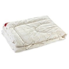 Одеяло Verossa Заменитель лебяжьего пуха, всесезонное, 140 х 205 см (бежевый/белый)