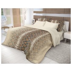 Постельное белье семейное Волшебная ночь Mamba 717461 ранфорс бежевый/коричневый