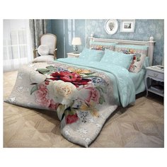 Постельное белье семейное Волшебная ночь Weave 704044 ранфорс бежевый/голубой