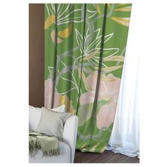 Портьеры Волшебная ночь Этно Summer Fantasy 704543 на ленте 270 см зеленый