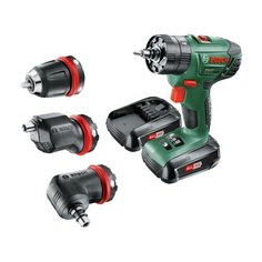 Ударная аккумуляторная дрель-шуруповерт BOSCH AdvancedImpact 18 QuickSnap 1.5Ач х2 кейс 38 Н·м зеленый/черный