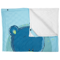 Плед МиМиМи Мишки для мальчика 70х100 см белый/голубой