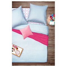 Постельное белье семейное Sova & Javoronok Фламинго 50х70 см, бязь голубой