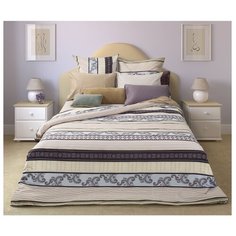 Постельное белье 2-спальное Sova & Javoronok Спокойный сон 50х70 см, сатин бежевый/голубой