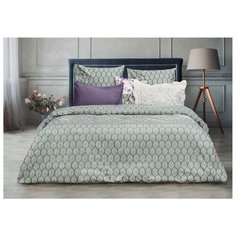 Постельное белье евростандарт Sova & Javoronok Антик 50х70 см, поплин серый/белый