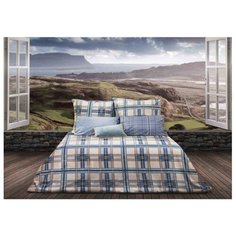 Постельное белье 2-спальное Sova & Javoronok Герой Шотландии 50х70 см, перкаль синий