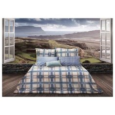 Постельное белье семейное Sova & Javoronok Герой Шотландии 50х70 см, перкаль синий