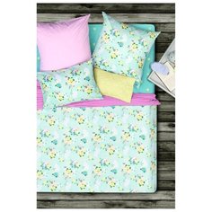 Постельное белье евростандарт Sova & Javoronok Спящая красавица 50х70 см, бязь голубой