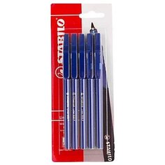 STABILO Набор шариковых ручек Liner (808/41-5В), синий цвет чернил