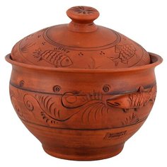 Супница Гжельская Гончарня для ухи коричневый