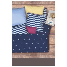 Постельное белье семейное Sova & Javoronok Оле Лукойе 50х70 см, бязь синий/белый