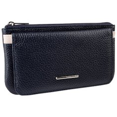 Портмоне Dimanche 815, натуральная кожа синий с розовой полоской